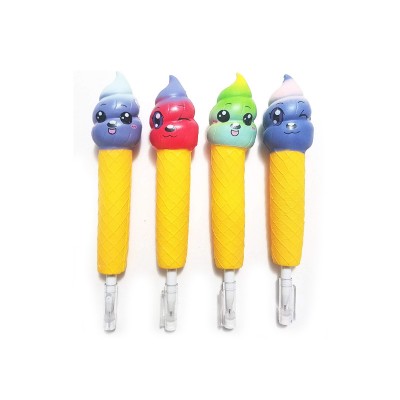 Wholesale manufacturer OEM cute novelty stationary scented antistress pen cover decoration pencil toy