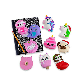 Manufacturer direct kawaii PU squishy cover cute A5 diary note notebook squishy